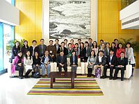 Participants visit Chung Chi College and meet with Prof. Leung Yuen-sang (5th from left, front row), Head of the College